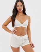 Savage X Fenty Poplin Dot Shorts In Vanilla-white