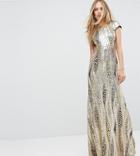 Tfnc Allover Sequin Maxi Dress - Gold