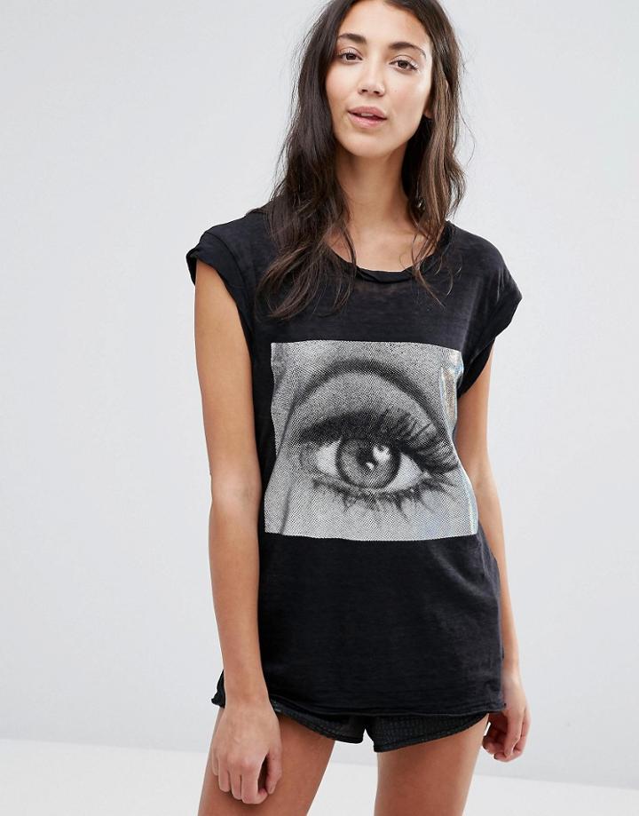 Pam & Gela Frankie Eye Muscle Tee - Black