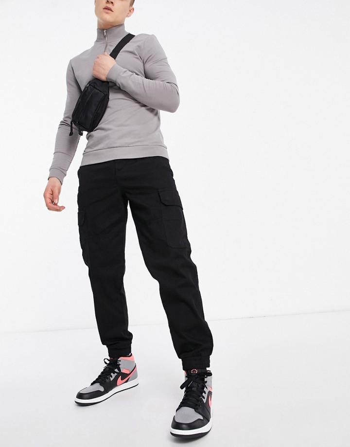 New Look Cuffed Cargo Pants In Black