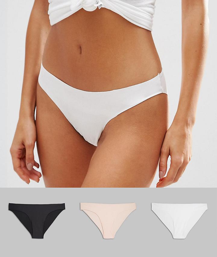 Asos Design 3 Pack Basic Seam Free Brazilian Pants - Multi