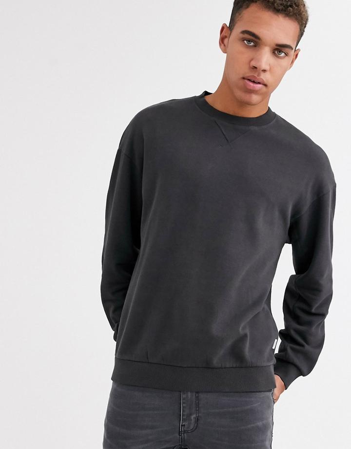 Jack & Jones Originals Oversize Fit Crew Neck Sweat In Black