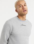 Asos Design Sweatshirt With Scribble Authentic Text Print-grey