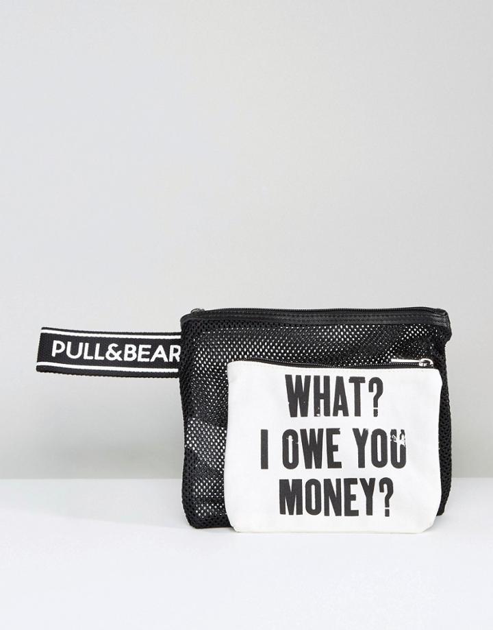 Pull & Bear What I Owe You Bag - Black