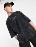 Asos Design Oversized T-shirt In Washed Black With Chicago City Print - Part Of A Set
