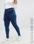 New Look Plus Highwaisted Skinny Jeans - Navy