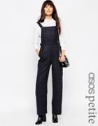 Asos Petite Exclusive Overall In Check - Navy