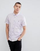 Ted Baker Slim Short Sleeve Linen Shirt In Lilac - Purple