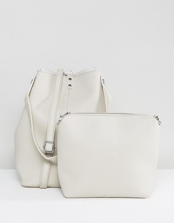 Lamoda Gray Shoulder Bag With Detachable Cross Body - Gray