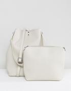 Lamoda Gray Shoulder Bag With Detachable Cross Body - Gray