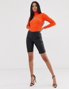 Blank Nyc Coated Longline Denim Shorts-black