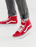 Vans Sk8-hi Sneakers With Checkerboard Taping In Red