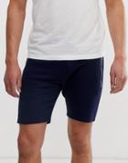 Asos Design Jersey Skinny Shorts With Zip Pockets In Navy - Navy