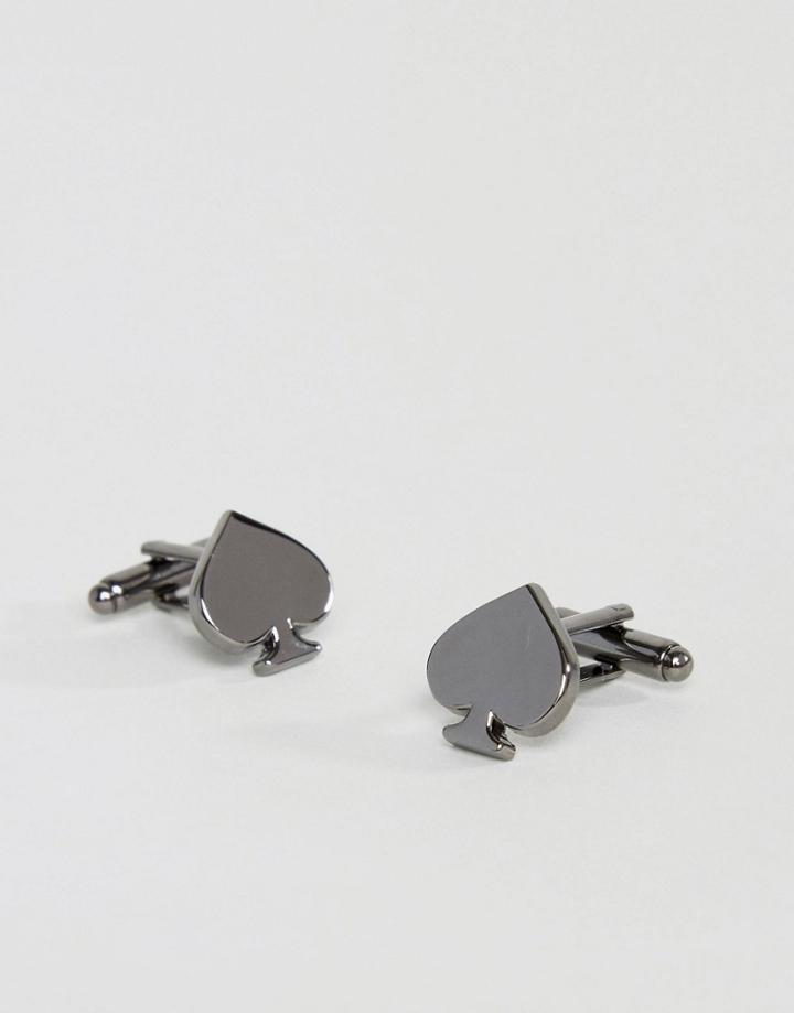Asos Spade Cufflink In Silver - Silver