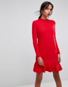 Y.a.s Drop Waist Knitted Dress - Red