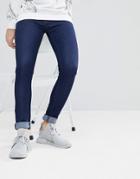 Criminal Damage Skinny Jeans In Indigo Navy - Navy