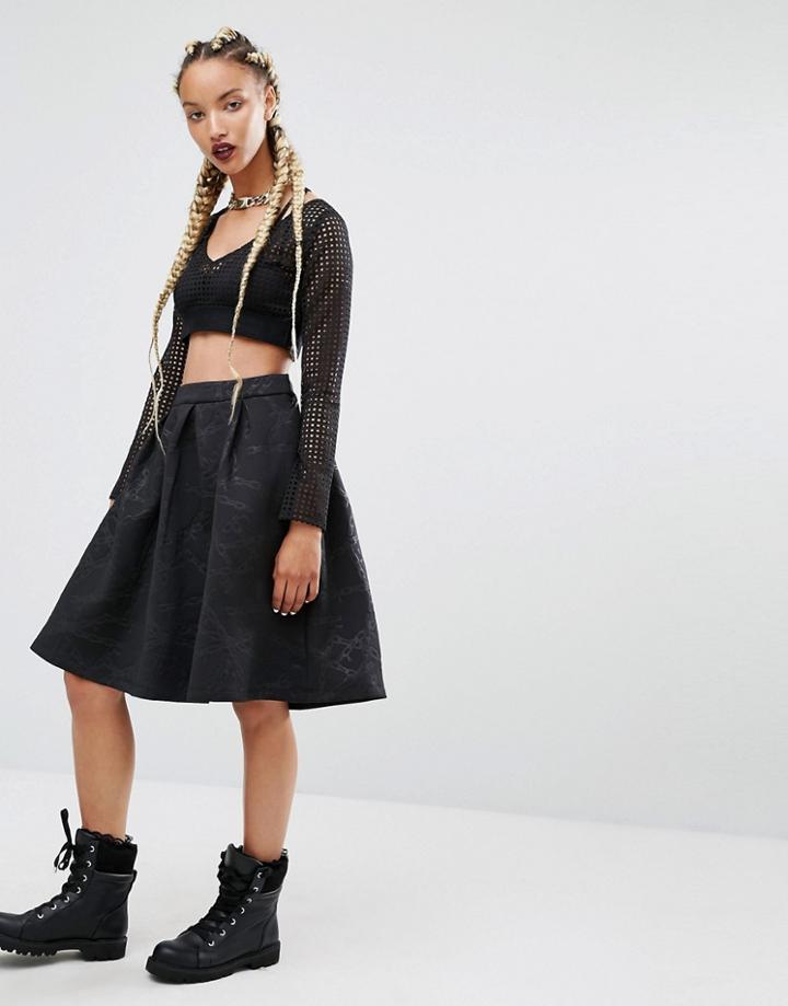 Amenpapa My Chains Are Gone Flared Skirt - Black