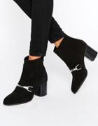 Asos Revati Premium Suede Ankle Boots - Black