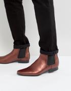 Asos Chelsea Boots In Burgundy - Red