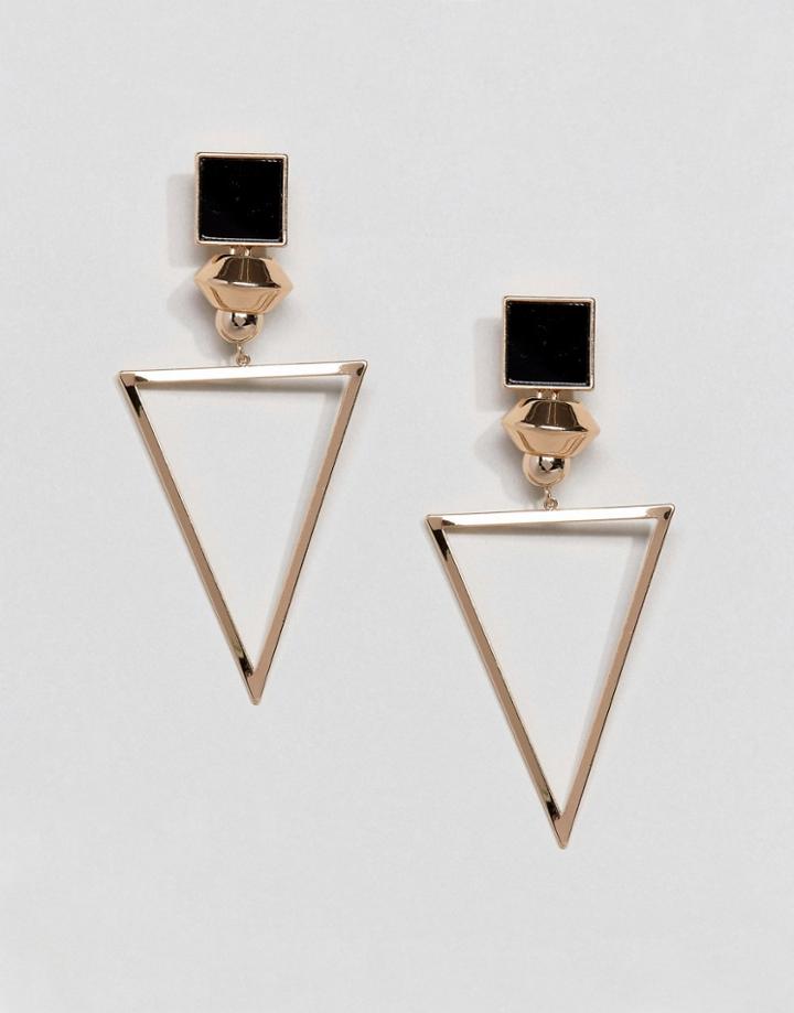 Asos Open Triangle Drop Earrings - Gold