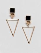 Asos Open Triangle Drop Earrings - Gold