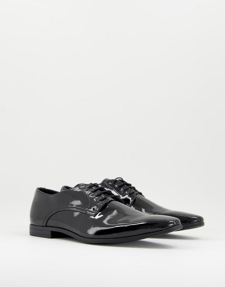 Topman Black Faux Suede Briar Derby Shoes