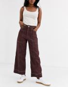 Weekday Avon Jeans In Yarn Dyed Mahogany