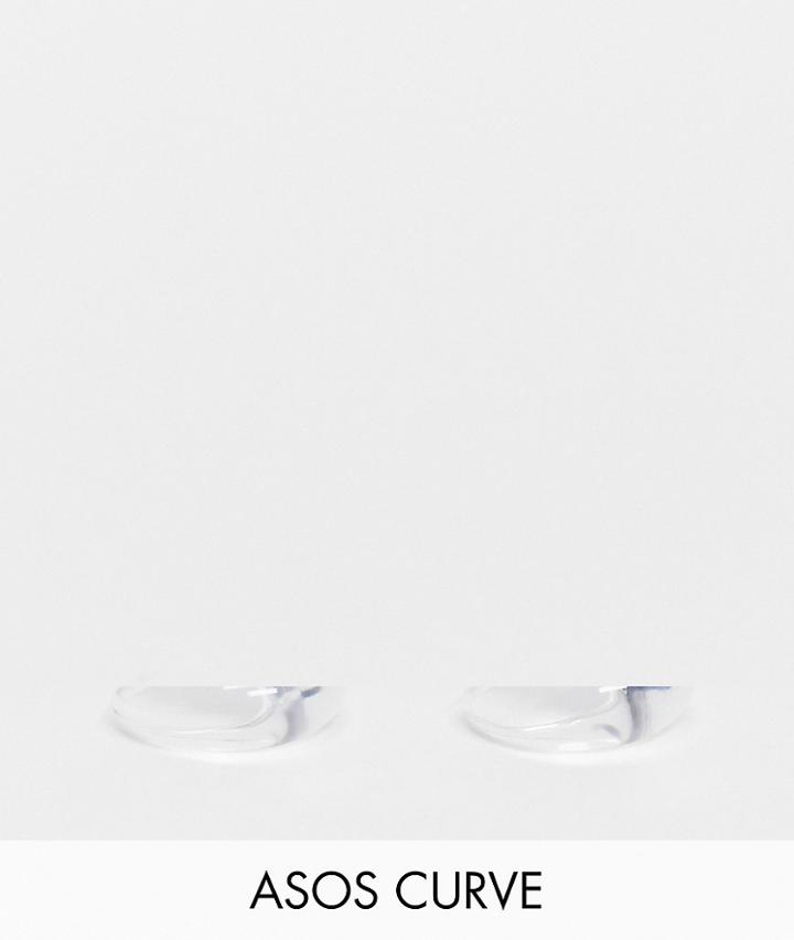 Asos Design Curve Pack Of 2 Clear Domed Plastic Rings