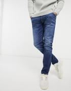 Jack & Jones Intelligence Glenn Super-stretch Slim Tapered Jean In Blue
