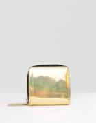 Monki Metallic Zip Purse - Gold