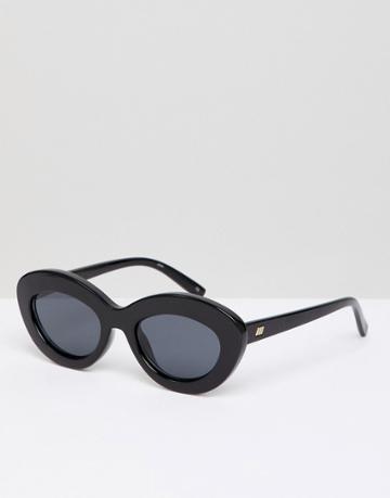 Le Specs Fluxus Cat Eye Sunglasses In Black - Black