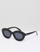 Le Specs Fluxus Cat Eye Sunglasses In Black - Black
