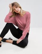Asos Oversized T-shirt With Batwing Detail - Pink