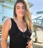 Asos Design Curve Frill Plunge Swimsuit In Black