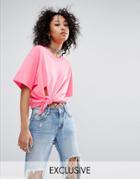 Milk It Vintage Knotted Oversized T-shirt - Green