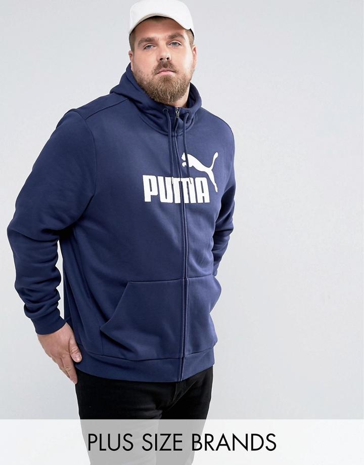 Puma Plus Ess No1 Zip-up Hoodie In Navy 83825906 - Navy