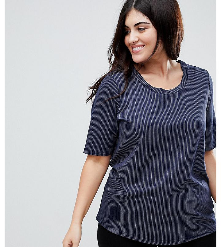 Junarose Pin Stripe Top - Navy