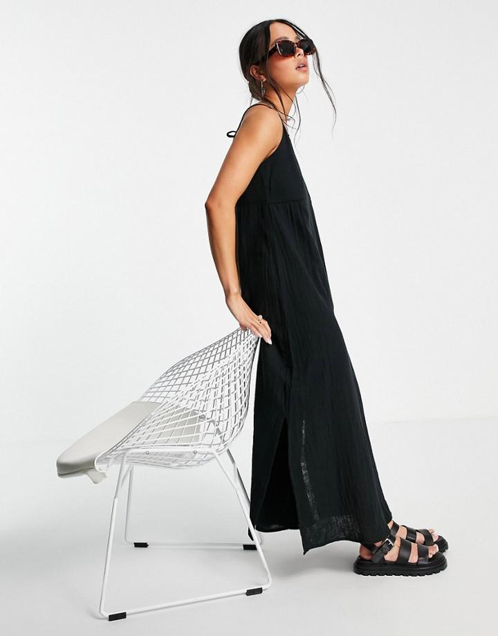 Vila Oversized Maxi Dress In Black
