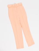 Asos Design High Waist Belted Cigarette Pants In Pastel Pop-pink
