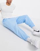 Asos Design Oversized Jersey Sweatpants In Blue Vintage Wash - Mblue - Part Of A Set-blues