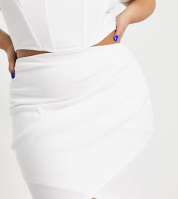 Jaded Rose Plus Fitted Mini Skirt In Ecru - Part Of A Set-white
