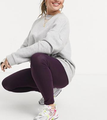 Yours Leggings In Burgundy-red