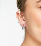 Asos Design Sterling Silver Earrings In Moon And Sun Drop Design