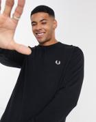 Fred Perry Classic Crew Neck Sweater In Black