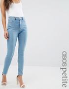 Asos Petite Ridley Skinny Jeans In Anais Light Wash - Blue