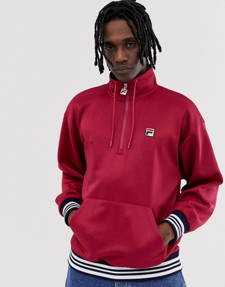 Fila Cole 1/2 Zip Sweatshirt In Red - Red