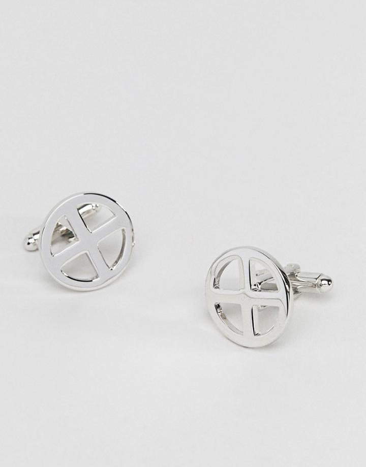 Religion Wedding Silver Cufflinks In Cut Out Cross - Silver