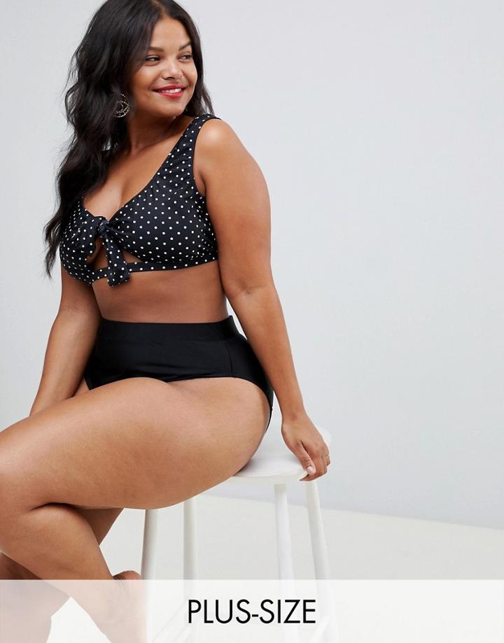 Unique21 Hero Cut Out Detail Polka Dot Bikini - Black