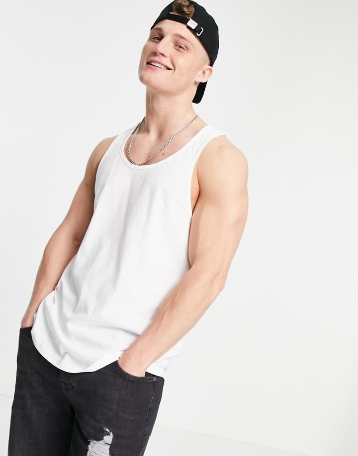 River Island Racer Back Tank In White