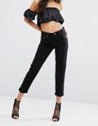 Prettylittlething Cropped Mom Jeans - Black